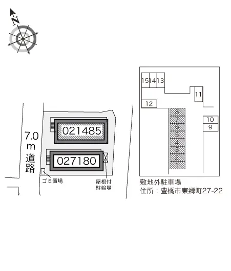 ★手数料０円★豊橋市東郷町　月極駐車場（LP）